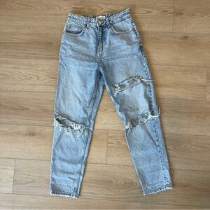 Zara ripped light wash jeans